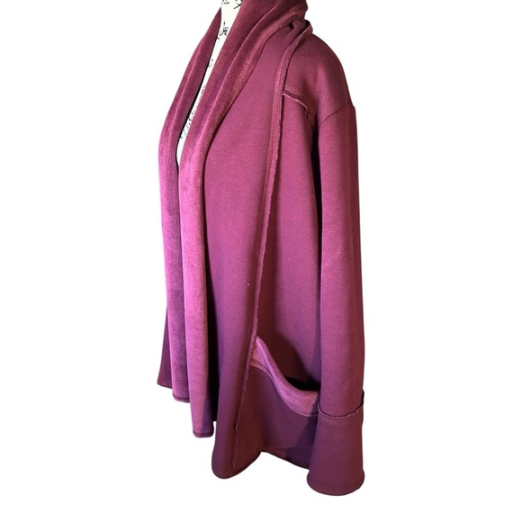 Samantha Dru Anthroplogie Maroon Soft Open Front Cardigan Sz Lrg - Picture 3 of 15